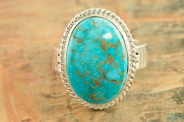 Genuine Kingman Turquoise Sterling Silver Ring